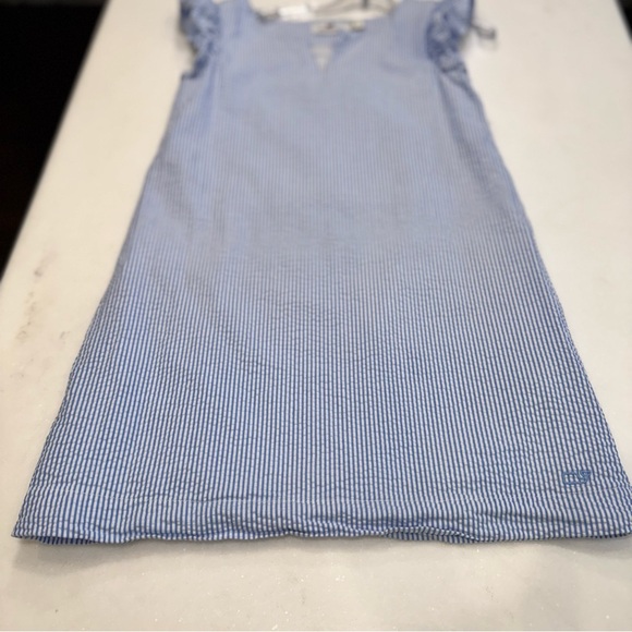 Vineyard Vines Girl's Dress Blue & White Seersucker Flutter Sleeve Lined Size 6 - Picture 6 of 8